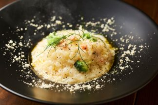 スモークサーモンとブロッコリーのクリームリゾット