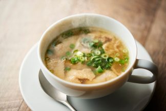 鶏皮ぽんずスープ