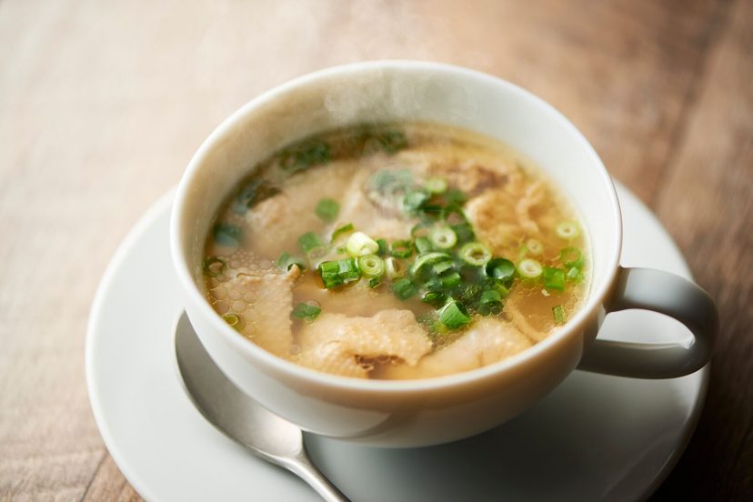 鶏皮ぽんずスープ